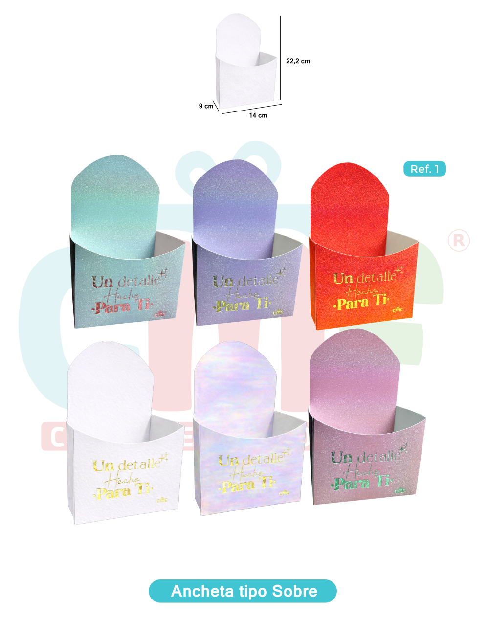 ANCHETA TIPO SOBRE x6 UND  REF1