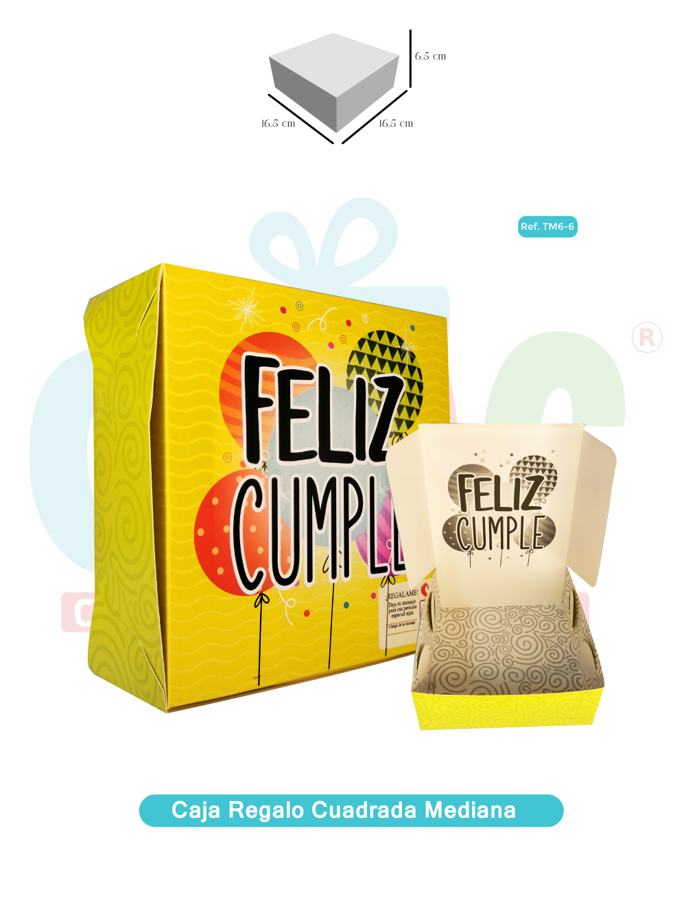 CAJA DE REGALO CUADRADA MEDIANA   TM6-6