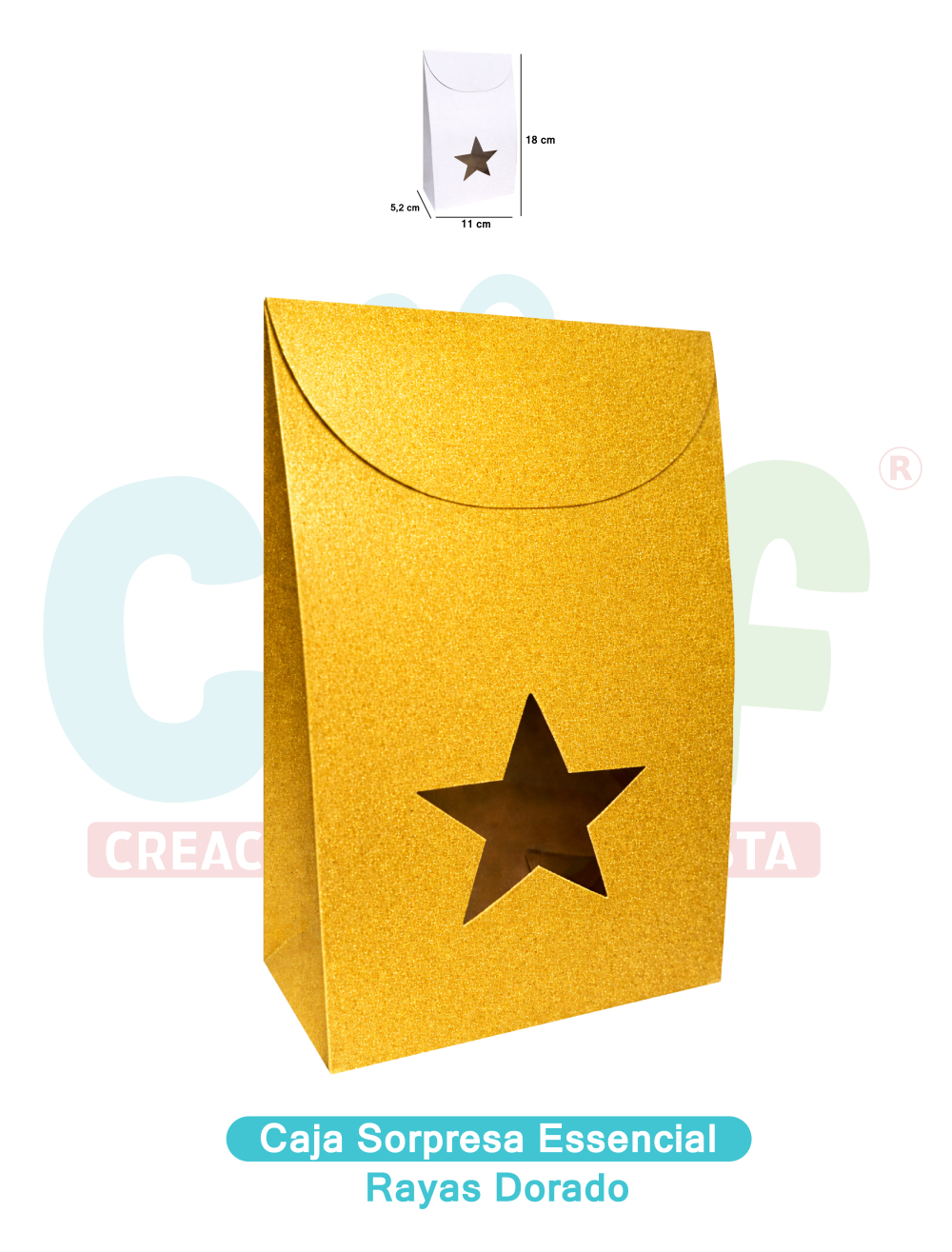 CAJA SORPRESA ESSENCIAL  RAYAS DORADO