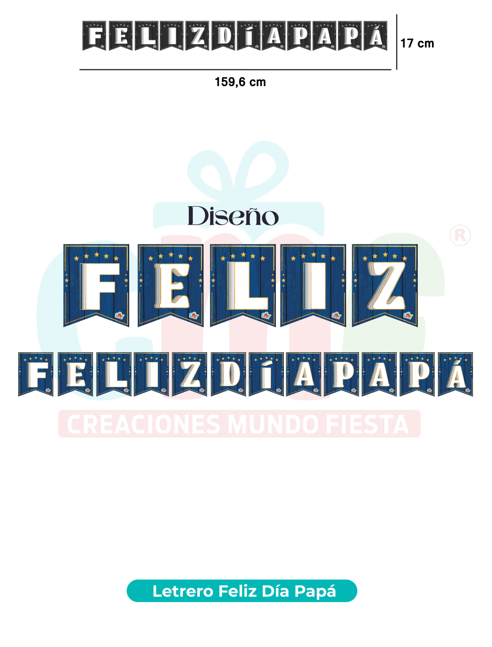 LETRERO DECORATIVO X12 TEMPORADA   FELIZ DÍA PAPA