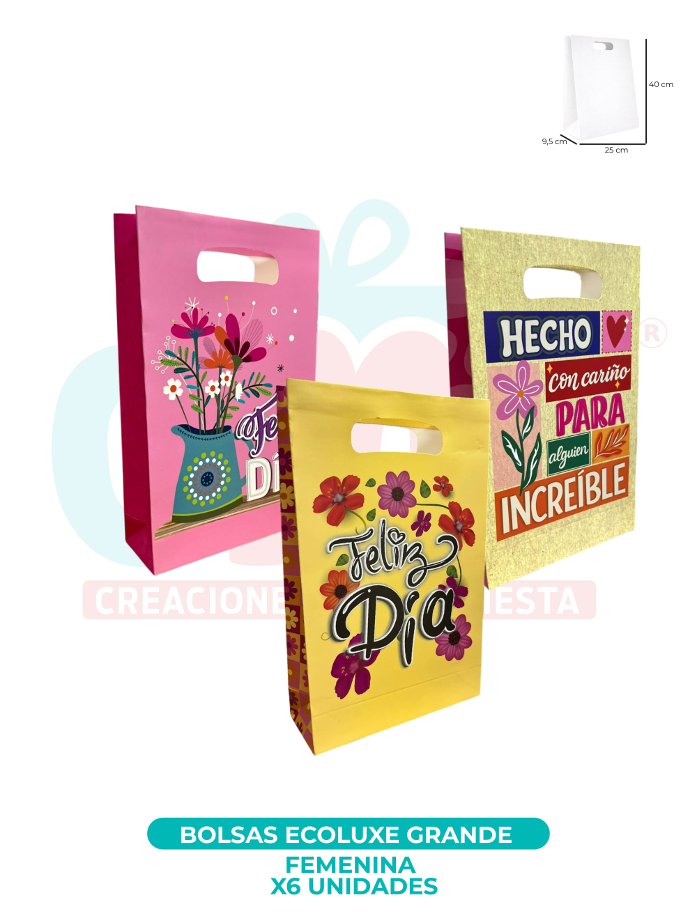 BOLSA ECOLUXE GRANDE X6 UNDS  MUJER