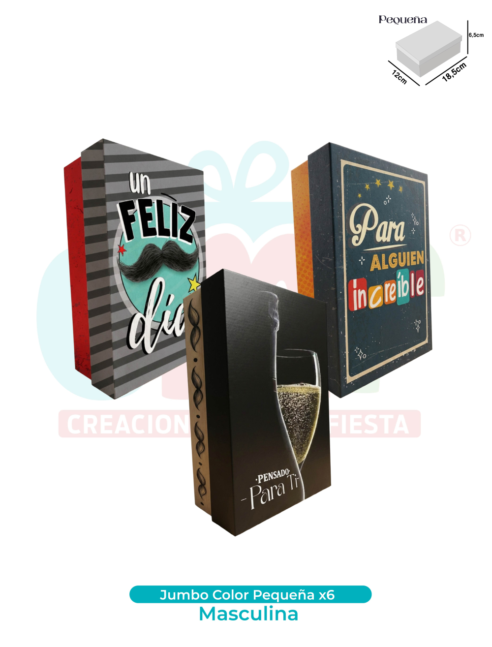 CAJA JUMBO COLOR PEQUEÑA X6  MASCULINOS